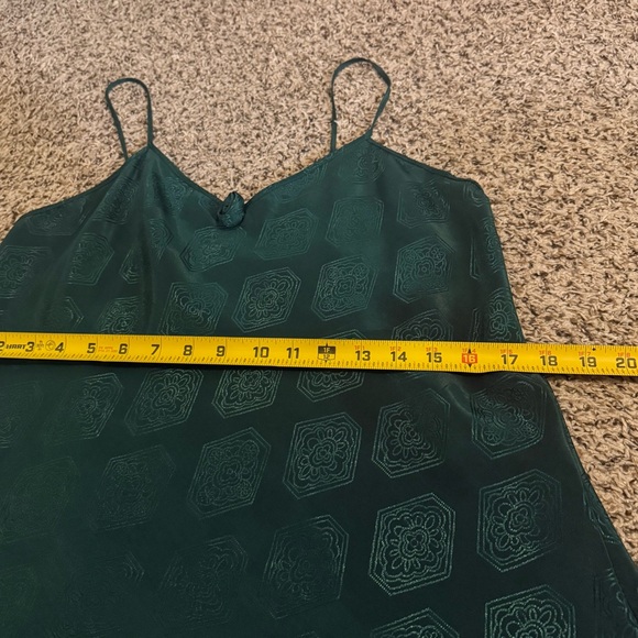 Vintage Val Mode Lingerie Kelly Green Floral Lace Robe Dress Set Womens Size S - Picture 11 of 15